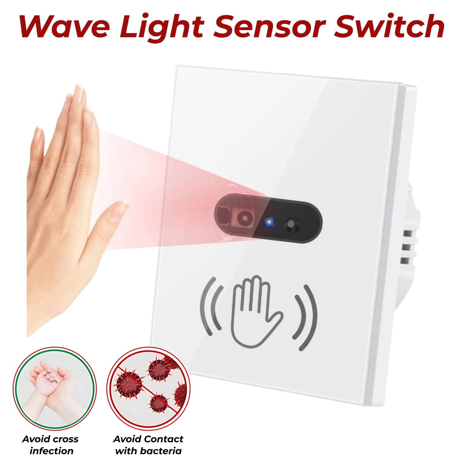 136 Smart Infrared Non-Contact Wall Light Switch – Wave Touchless Sensor with WiFi and without WiFi variation - Image 1