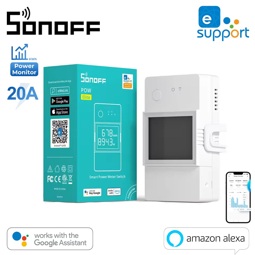 SONOFF POW Elite 20A Smart Power Meter Switch SONOFF POW Elite 20A Smart Power Meter Switch - Image 1