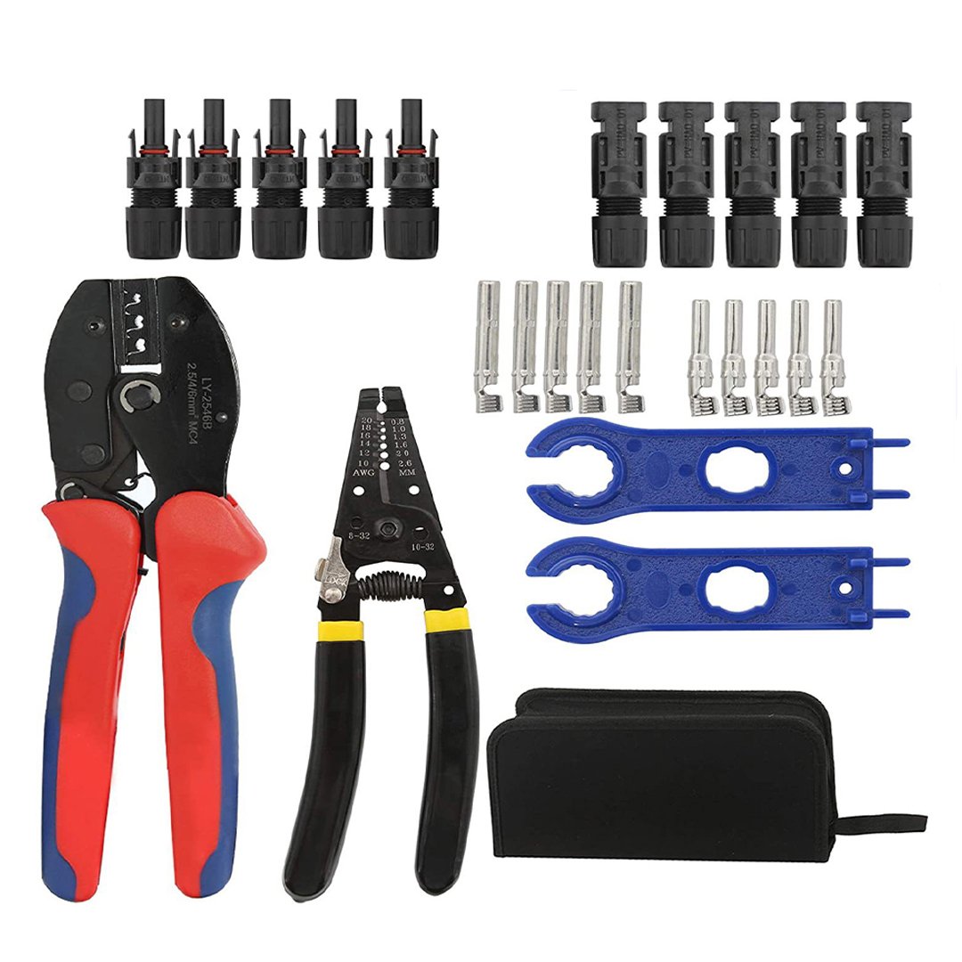 Solar Panel Crimping Tool Kit Set Solar Panel Crimping Tool Kit | MC4 Connector & Wire Stripper Set | Professional PV Cable Installation Kit - Image 1