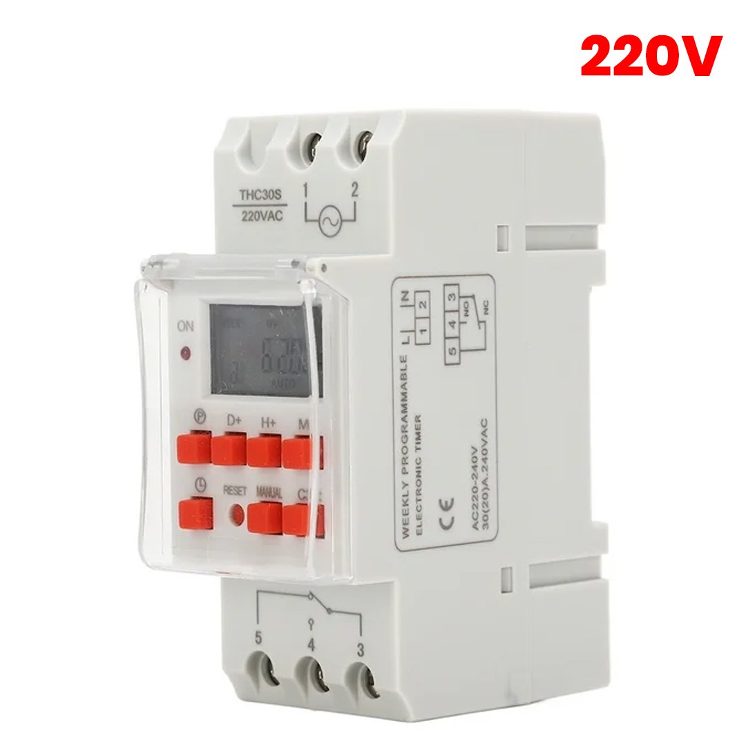 THC 30S Programmable Timer Switch 01 Digital Programable Timer Switch Dinrail THC15A/THC30S – AC220v - Image 1