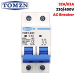Original TOMZN 2P AC Breaker | Miniature Circuit Breaker (MCB) - 32A & 63A Electrical Safety Device with Overload & Short-Circuit Protection