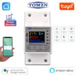 TOMZN WiFi Smart Breaker Multi-Function Protector 63A | Voltage, Current & kWh Monitoring | Load Cut-Off Limit Feature | Tuya & Alexa Compatible
