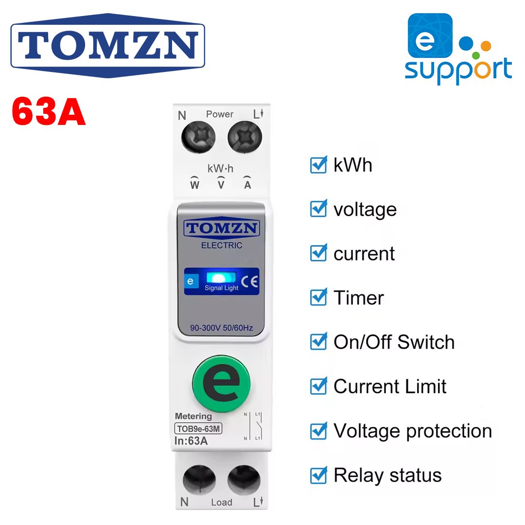 Tomzn Ewelink WIFI Smart KWH Metering Circuit Breaker 01 Tomzn Ewelink WIFI Smart KWH Metering Circuit Breaker - Image 1