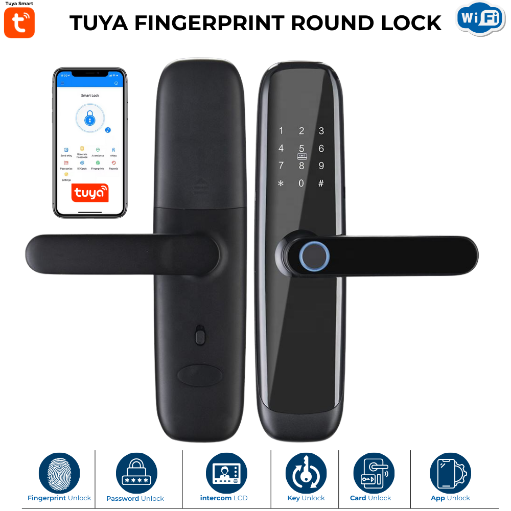 Tuya Fingerprint rOUND Lock Tuya Wi-Fi Fingerprint & Biometric Smart Round Door Lock - Image 1