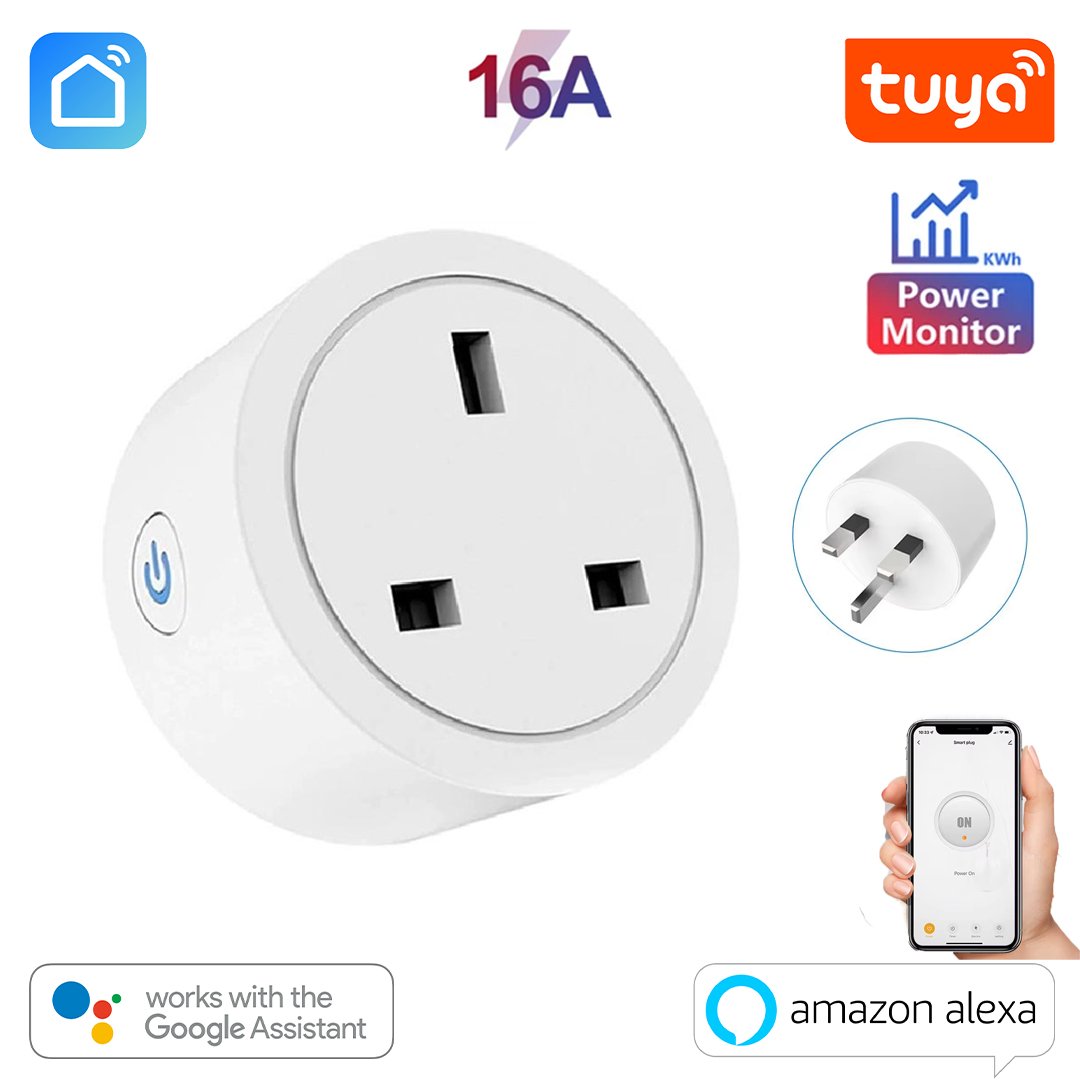 Tuya Smart WiFi 16A Heavy Duty UK Smart Plug Power Meter Tuya Smart WiFi 16A Heavy Duty UK Smart Plug Power Meter - Image 1