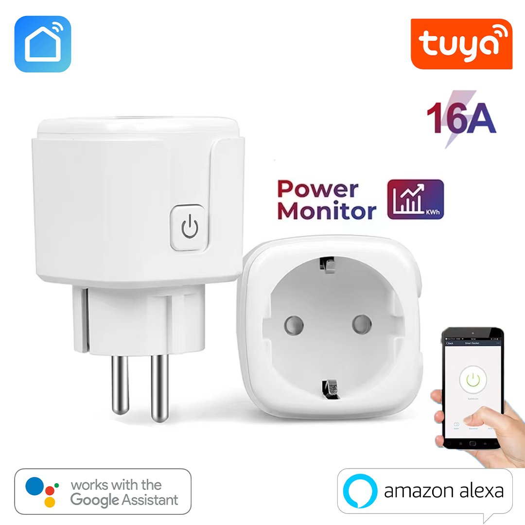 Tuya WiFi 16A EU Smart Plug with Power Meter 01 Tuya WiFi 16A EU Smart Plug with Power Meter - Image 1